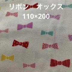 リボン柄生地 日本製 オックス　110×200