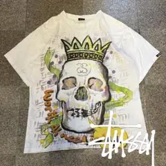old stussy ステューシー custamade スカルアート Tシャツ