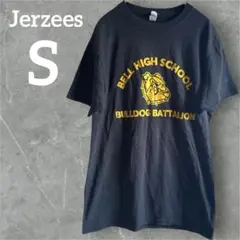 Jerzees Tシャツ S ブラック 黒 ブルドッグ プリント 半袖