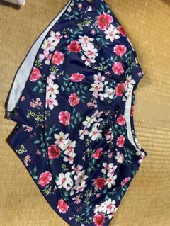フラワープリントショートパンツ ネイビー水着