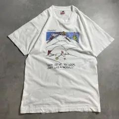 90s USA製 雪山 アート art vintage T-shirt