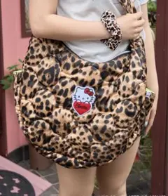 【HELLO KITTY】レオパードキルティングBAG キティ ショルダーバッグ