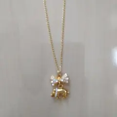 スナオクワハラ☆リボンとブタさんのチャームのネックレス