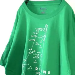 チャンピオン パレスチナ DEFEND Tシャツ L グリーン 緑 古着