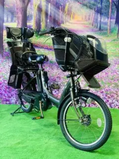 ❹ 4524子供乗せ電動自転車ヤマハ3人乗り新品20インチ良好バッテリー