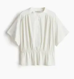 人気即完売品　H&M ウエストシェイプクレープブラウス フレンチスリーブ　半袖