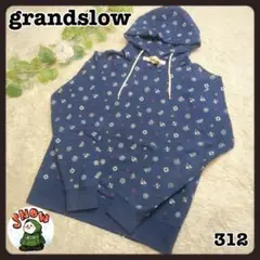 grandslow　グランドスロー　レディース　パーカー　紺　総柄　L