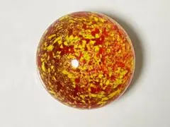 【 美品 】手のひらサイズ ガラス製「マグマと気泡」風 ペーパーウェイト