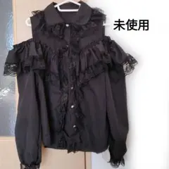 未使用　タグ付き　黒色　トップス　ロリータ　ゴスロリ　レース