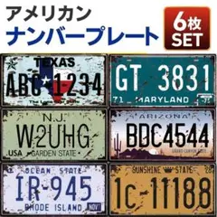 ナンバープレート 6枚 ヴィンテージ風 アメリカン ブリキ看板 雑貨 インテリア