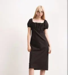【美品】H&M パフスリーブワンピース