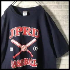 【ビッグシルエット XL】ベースボール Tシャツ アメリカ輸入 紺 USA古着