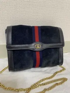 正規品 グッチ ヴィンテージ チェーン ミニ ショルダーバッグ シェリー