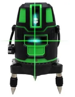 【新品】グリーンレーザー墨出し器 乾電池可 5方向