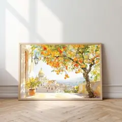 A3 インテリアアート サクレ・クール寺院　パリの風景を描いた水彩画