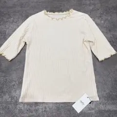新品✨ タグ付き zootie ズーティ クリーム色 五分袖トップス レディース