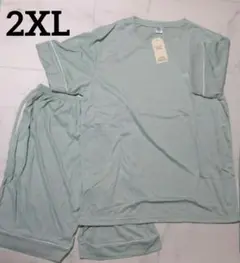 【2XL】メンズ ルームウェア　ミントグリーン　上下セット　夏