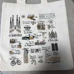 【値下げ】バルセロナの観光名所の キャンバス地トートバッグ