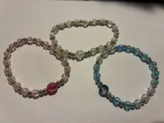 カラフルビーズブレスレット3本セット
