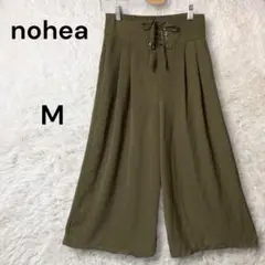 nohea レースアップ ガウチョパンツ ワイドパンツ カーキ M