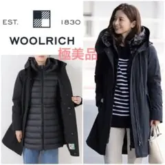 極美品★woolrich ロングミリタリーパーカー 3wayダウンコート 紺系