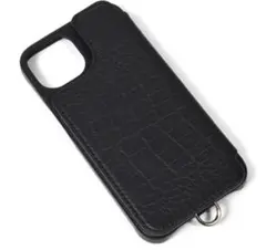 未使用 DEMIU POCHE FLAT iPhone 14 レザー ケース 黒