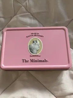 「The Minimals 空き缶 猫柄 ピンク缶 小物入れ 12×8cm」