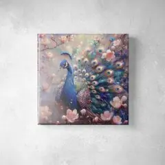 優雅な孔雀と桜 アートキャンバス