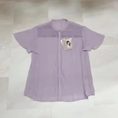 【新品タグ付き】しまむら×星玲奈 レースブラウス パープル 紫 L シャツ