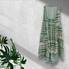 g252　ハンディクラフト巧/ワンピース/ノースリーブ/ひざ下丈/綿/エスニック