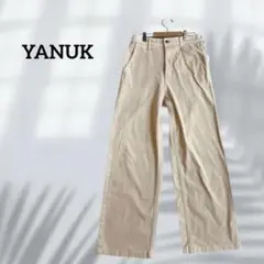 ヤヌーク YANUK ワイドパンツ コットンブレンド 日本製 E5314
