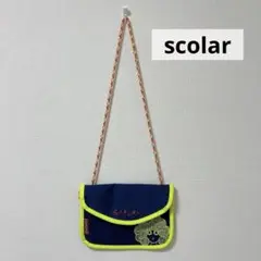 【美品】Scolar　スカラー　ショルダーバッグ　ネイビー　ネオンイエロー