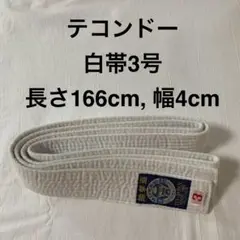 テコンドー 白帯 3号 長さ166cm 幅4cm