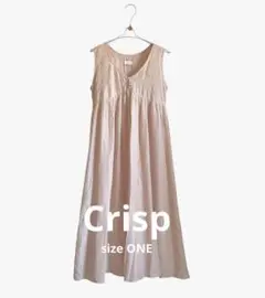 Crisp クリスプ刺繍入りロングワンピース ノースリーブ サイズONE