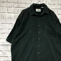 半袖シルクシャツ！アロハ　ブラックXLオーバーサイズ723