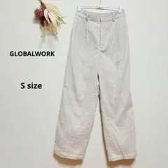 グローバルワーク　GLOBALWORK コーデュロイワイドパンツ　S アイボリー