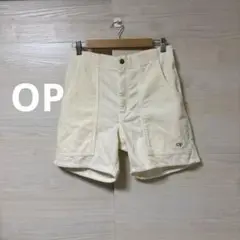 OP★オーシャンパシフィック コーデュロイ ショートパンツ アイボリー 刺繍