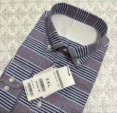 【新品 タグ付き】制菌防臭・形態安定加工 XXL チェック 長袖シャツ