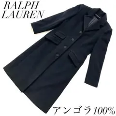 【美品】 RALPH LAUREN ロングコート アンゴラ100% ブラック