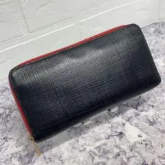 83 LOEWE ロエベ リネン ラウンドファスナー アナグラム 型押し