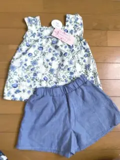 花柄ブラウスとキュロットパンツセット 100サイズ　新品未使用　女の子