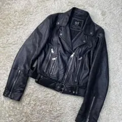 ザラ ZARA ダブルライダース ジャケット 羊 本革 レザー ブラック M