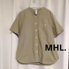 MHL. ベージュ　ノーカラー 半袖シャツ　サイズ 1