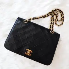 【美品】シャネル ラムスキン マトラッセ シングルフラップ チェーンショルダー