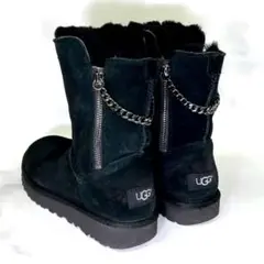 【美品】UGG CLASSIC SPARKLE ZIP ブーツ 黒 22.0