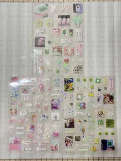 ホログラムシール シルバニアファミリー 韓国文字 食べ物など ミックス 3枚