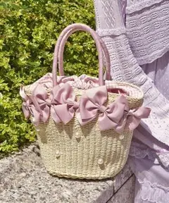 【値下げ】新品タグ付き♡axes femme♡リボン雑材風バック