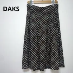DAKS ダックス フレアスカート チェック 42 ウール100％ 日本製