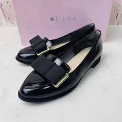 【極美品】DIANA ダイアナ オペラシューズ リボンパンプス 厚底 本革 22
