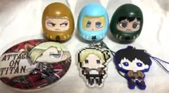 【匿名配送】進撃の巨人 だるま　缶バッジ　ラバスト　アクキー　6点セット